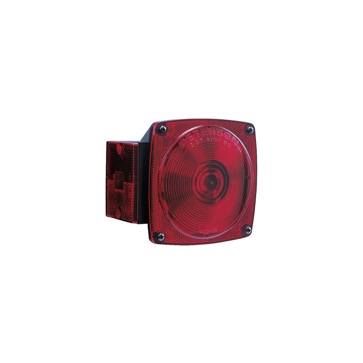440 Peterson Incandescent Stop, Turn & Tail Light, 4.5" Red Square 2 Bulb