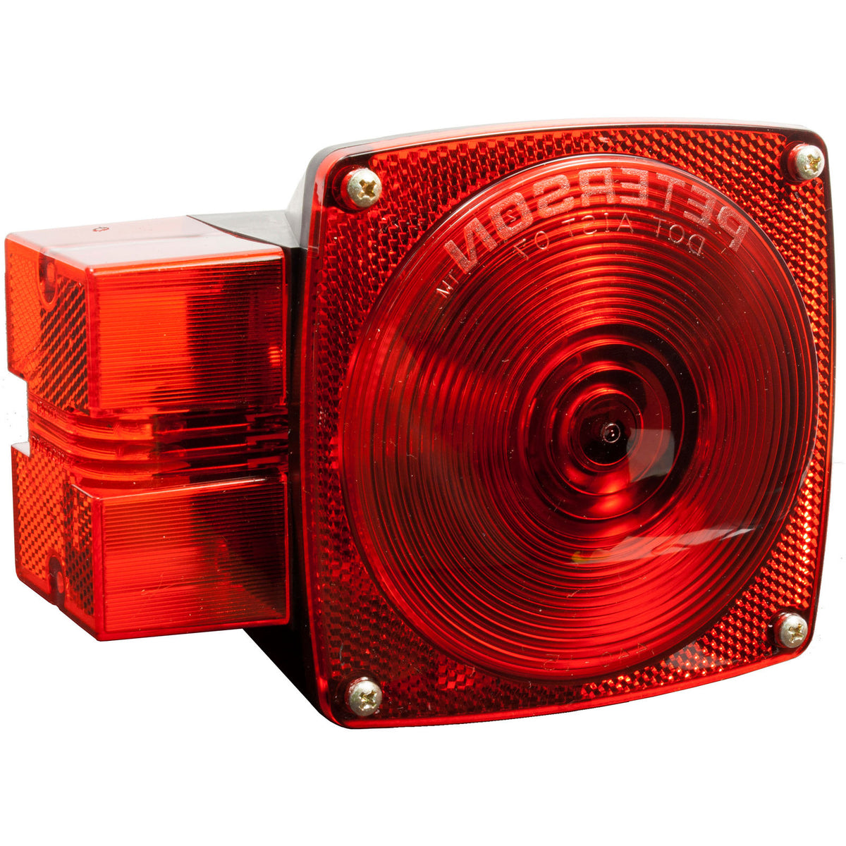 444L Peterson Incandescent Stop, Turn & Tail Light, 4.5" Red Square 1 Bulb