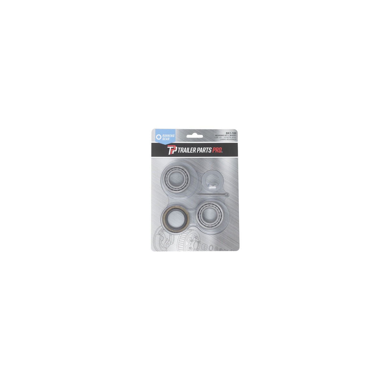 BK1-100 Trailer Parts Pro Hub - Hub & Drum Bearing & Seal Kit, For 2K Axles and