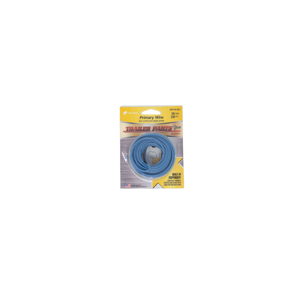 Trailer Parts Pro WP16-001 Primary Wire, 16 Gauge, 1 Conductor, 28 Foot Spool,