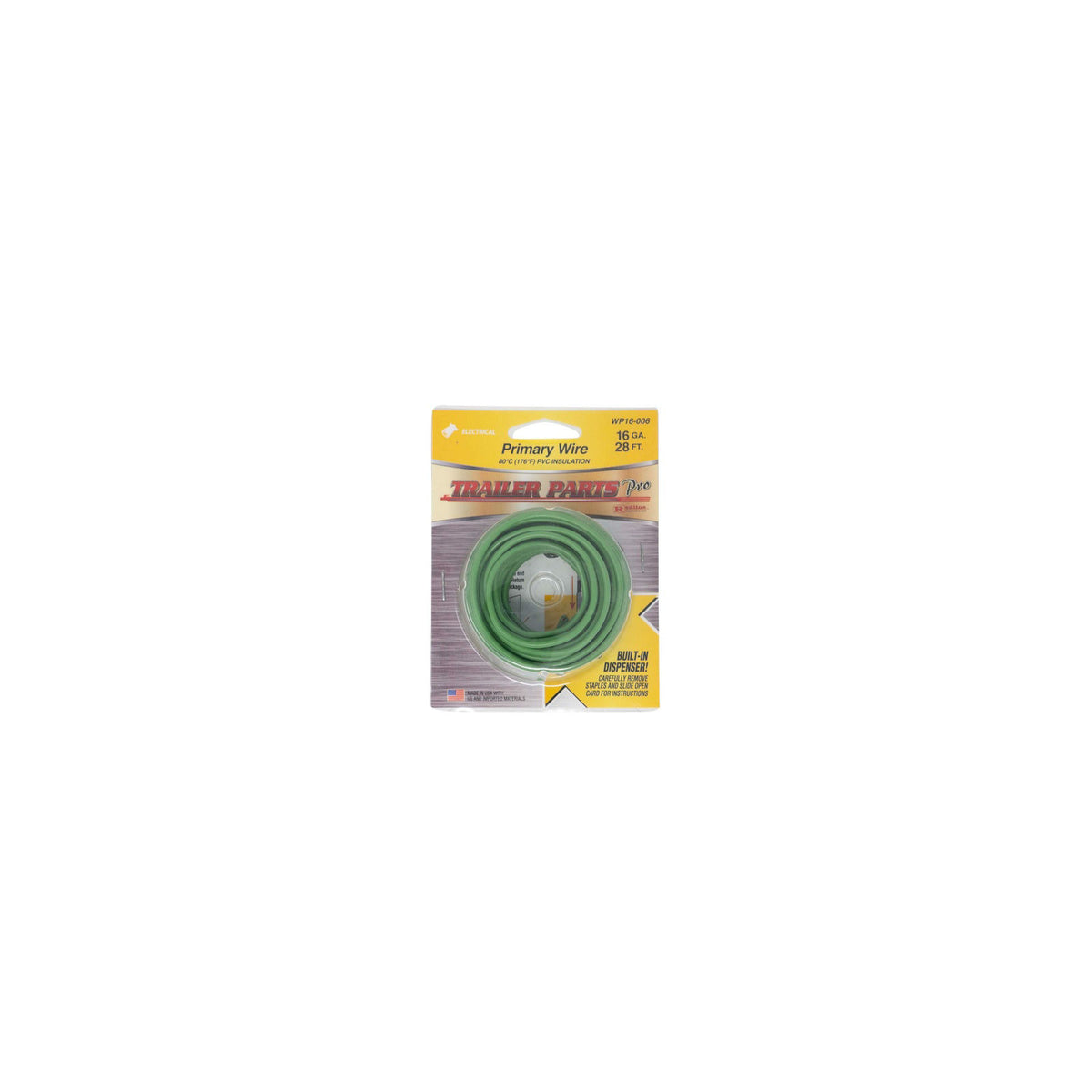 Trailer Parts Pro WP16-006 Primary Wire, 16 Gauge, 1 Conductor, 28 Foot Spool,