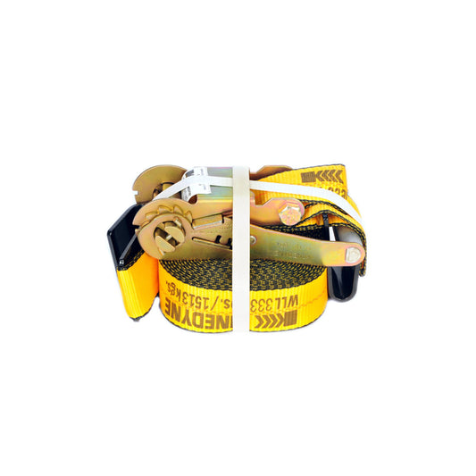 Kinedyne 802HD-27F Ratchet Strap, 2" X 27', 3,335 Lbs WLL, Flat Hooks, 2" Wide