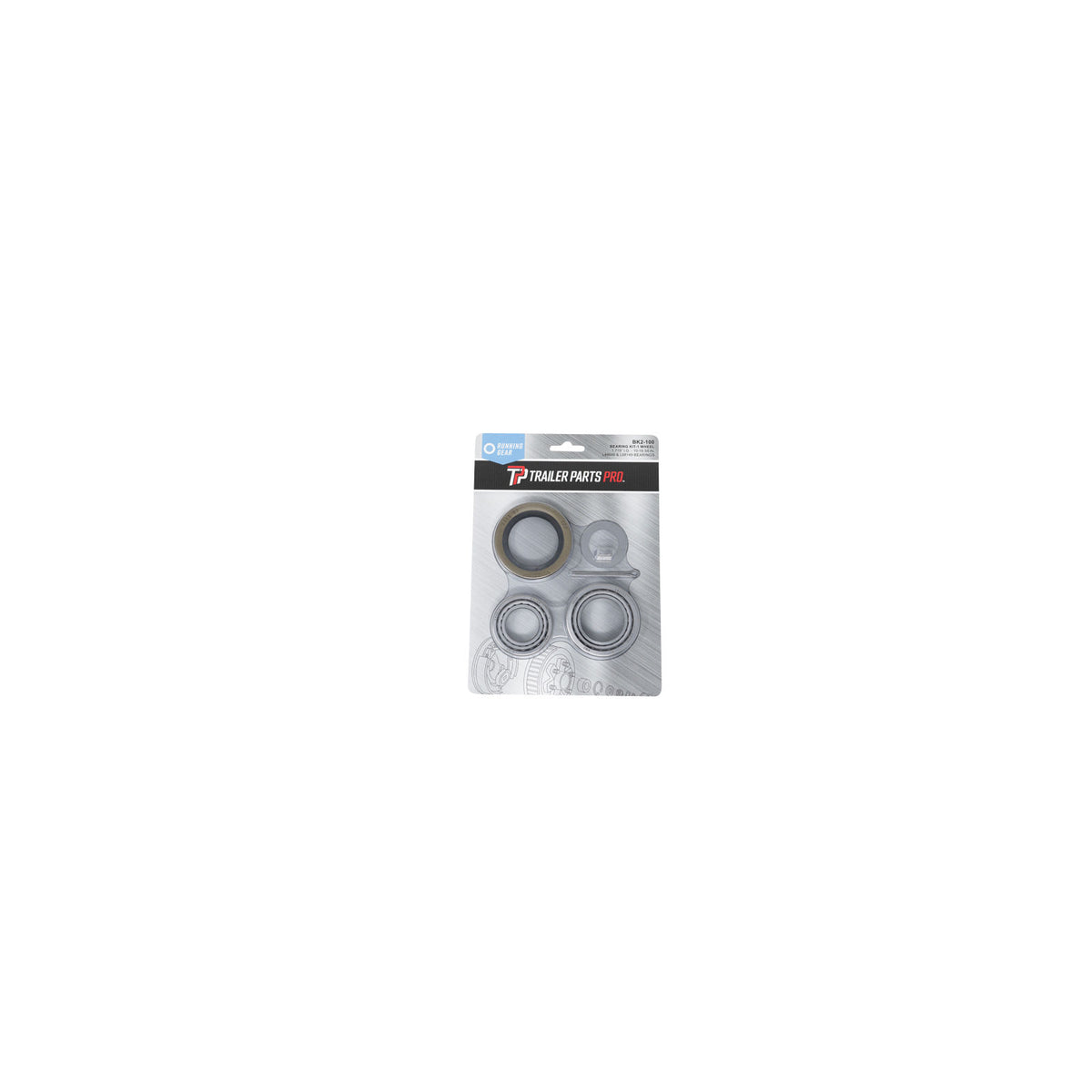 BK2-100 Trailer Parts Pro Hub - Hub & Drum Bearing & Seal Kit, For 3.5K Axles