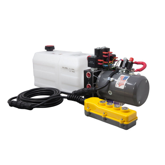 Dexter DC-4586 KTI Hydraulic Pump, 12V Double Action Pump, 6 Quart Reservoir,