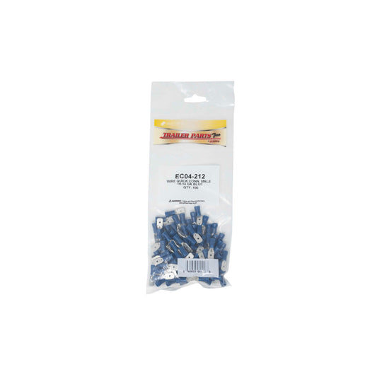 Trailer Parts Pro EC04-212 Vinyl Push-On Terminal Connector, Male, 16-14 Gauge,