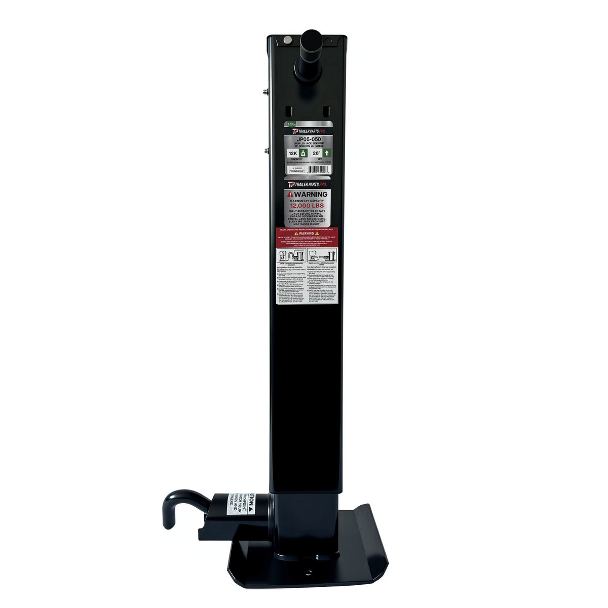 JP05-050 Trailer Parts Pro 12,000 Lbs Capacity Drop Leg Jack, Side Wind, Front