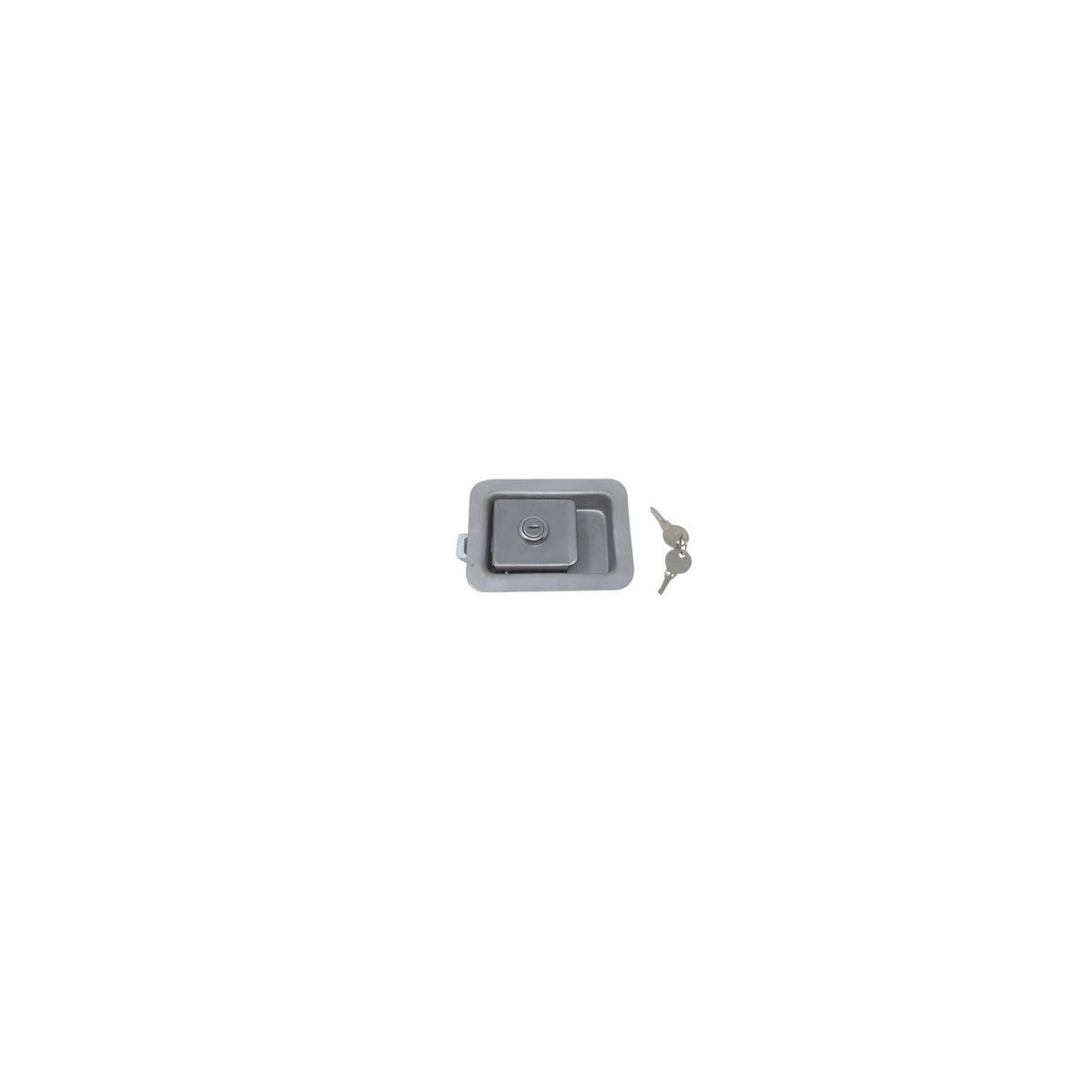 L1980 Flush Latch, Junior Locking, Plain Finish, 2 3/4" X 3 3/4" Hole Size