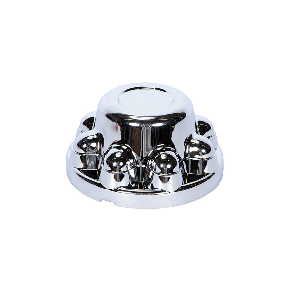 QT865C Hub Cover, 8 On 6.5 For 7/8 Hex Lug Nut, Chrome Plastic