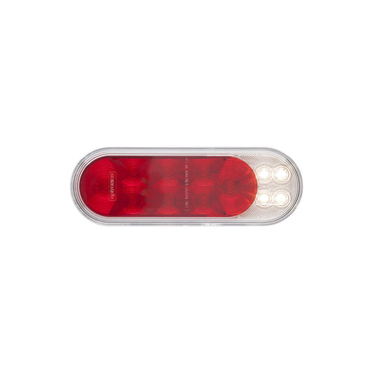 STL211RB Optronics LED Stop, Turn & Tail with Backup 6" Wide Red / White Oval
