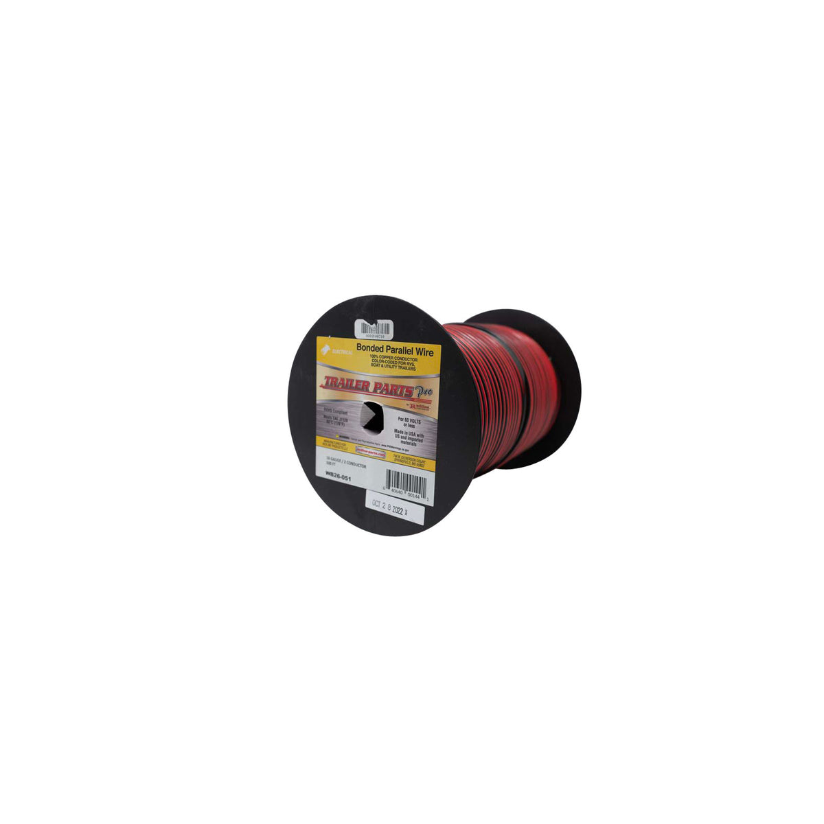 Trailer Parts Pro WB26-051 Bonded Parallel Wire, 16 Gauge, 2 Conductors, 500'