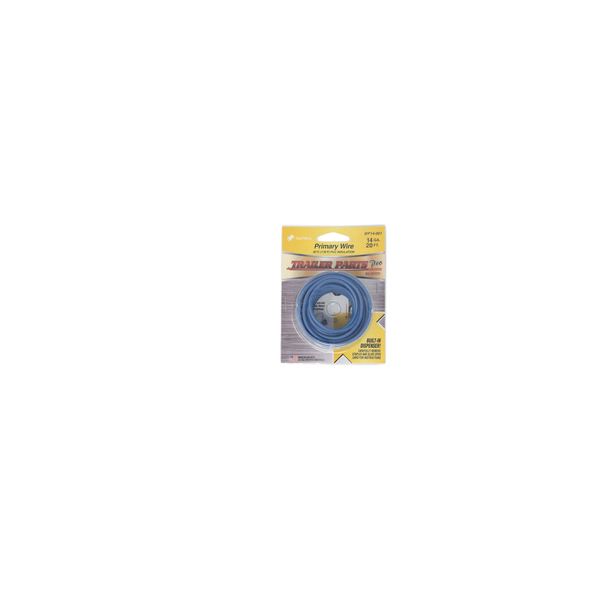 Trailer Parts Pro WP14-001 Primary Wire, 14 Gauge, 1 Conductor, 20' Spool, Blue
