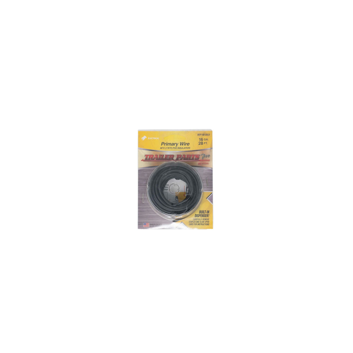 Trailer Parts Pro WP16-003 Primary Wire, 16 Gauge, 1 Conductor, 28 Foot Spool,