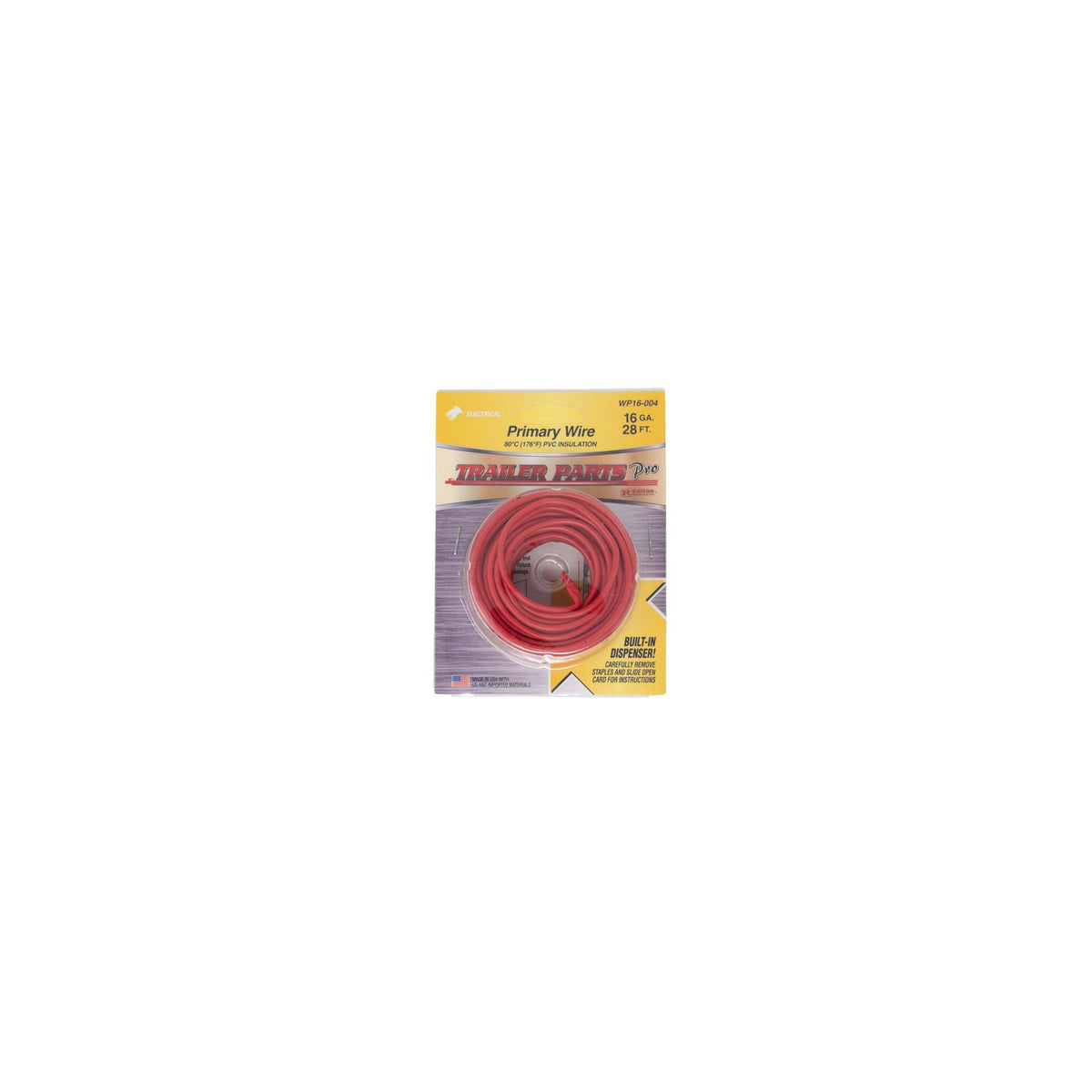 Trailer Parts Pro WP16-004 Primary Wire, 16 Gauge, 1 Conductor, 28 Foot Spool,
