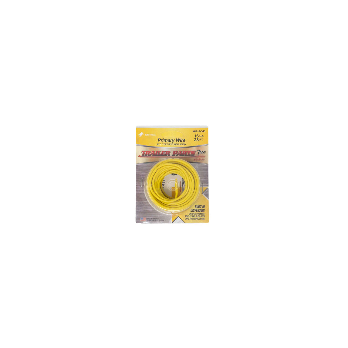 Trailer Parts Pro WP16-008 Primary Wire, 16 Gauge, 1 Conductor, 28 Foot Spool,