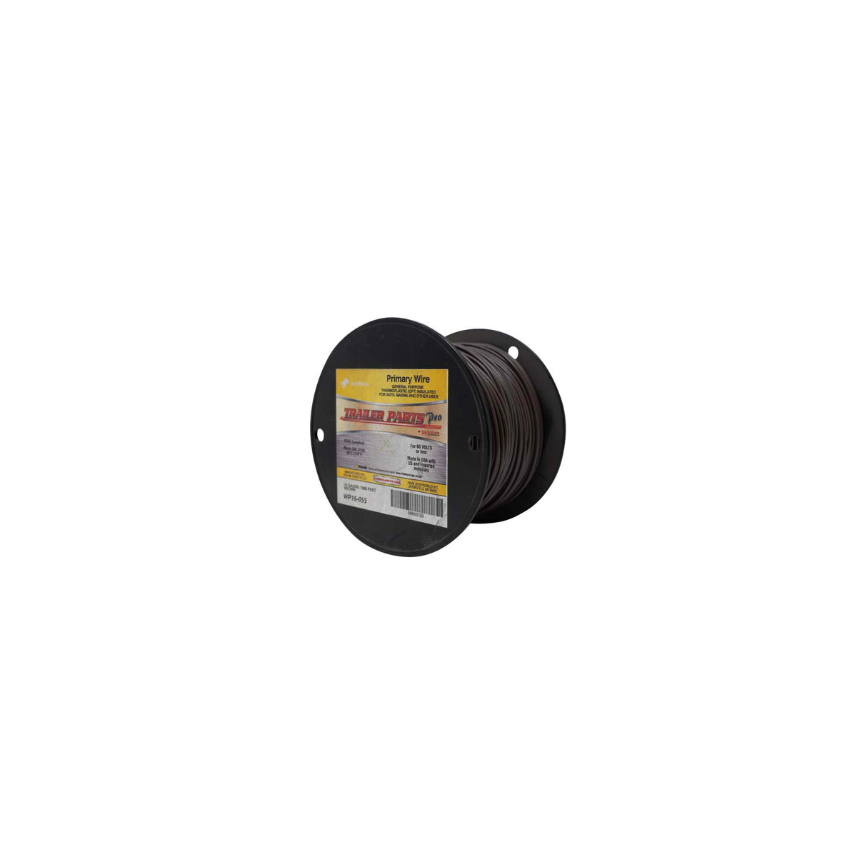 Trailer Parts Pro WP16-055 Primary Wire, 16 Gauge, 1 Conductor, 500' Spool,
