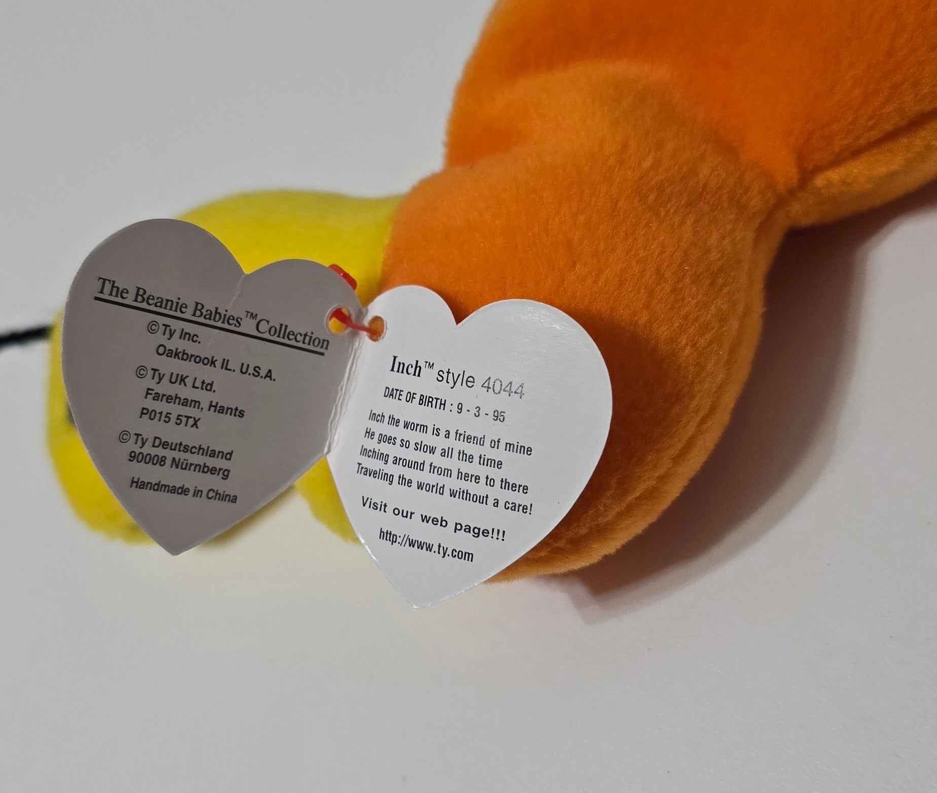 Vintage Inch Worm TY original beanie baby RETIRED Errors misprints 1995 Rare Tag